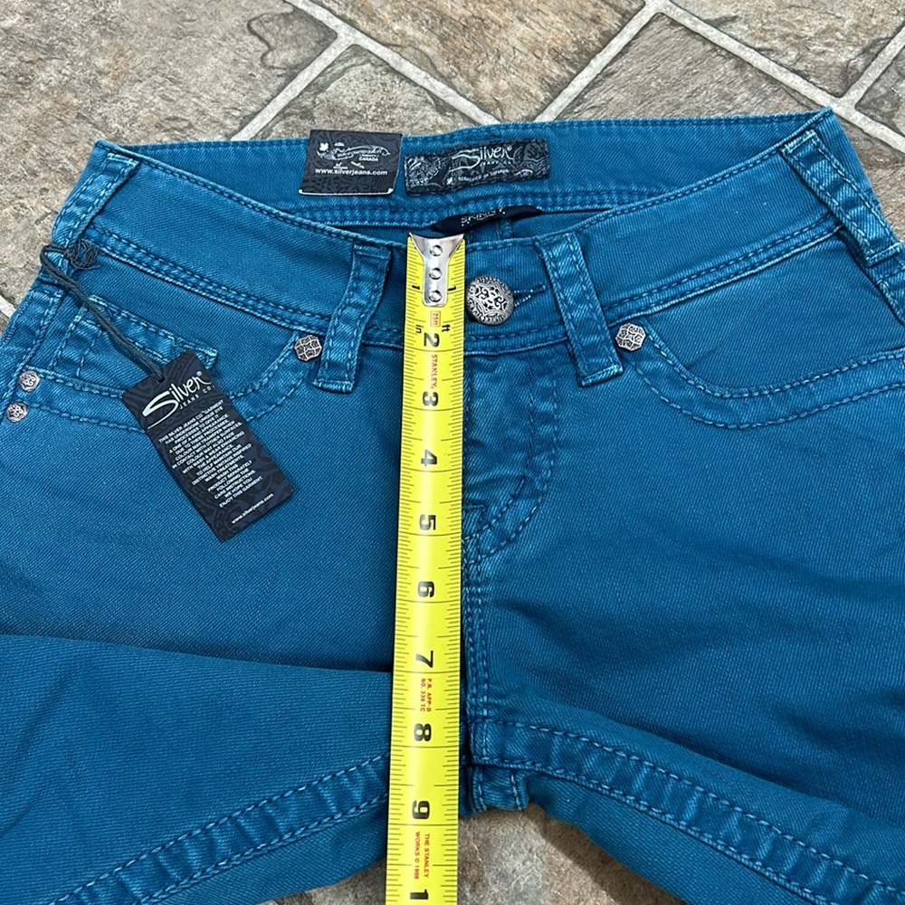 Silver Suki Skinny Jeans, Teal - Picture 13 of 15